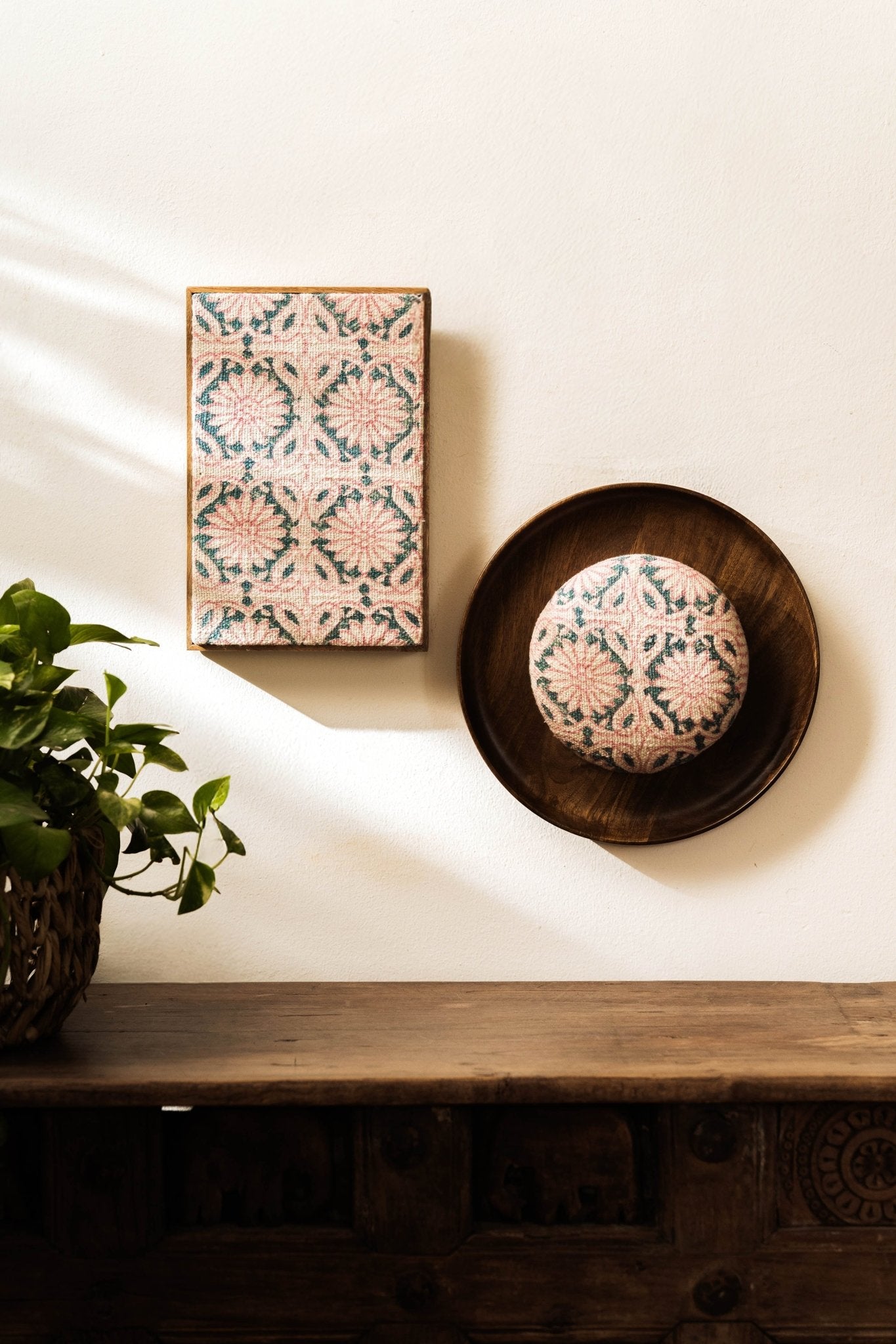Threaded Treasures Wood and Fabric Wall Decor - Set of 2 - TesuWall Decor