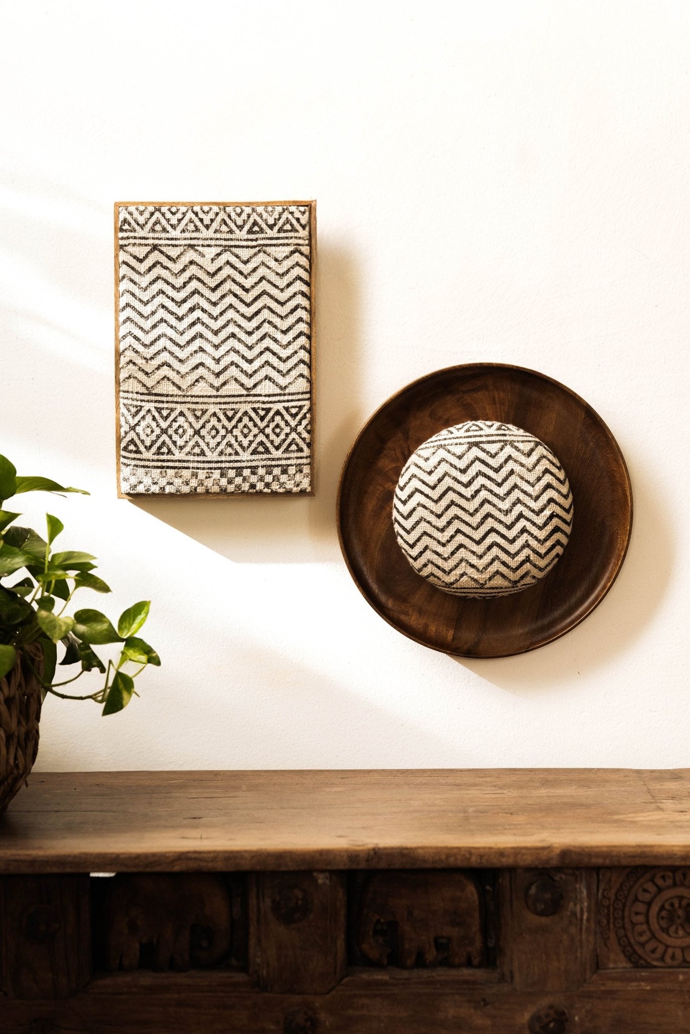 Threaded Treasures Wood and Fabric Wall Decor - Set of 2 - TesuWall Decor