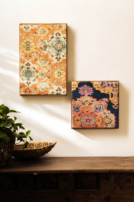 Threaded Treasures Wood and Fabric Wall Decor - Set of 2 - TesuWall Decor