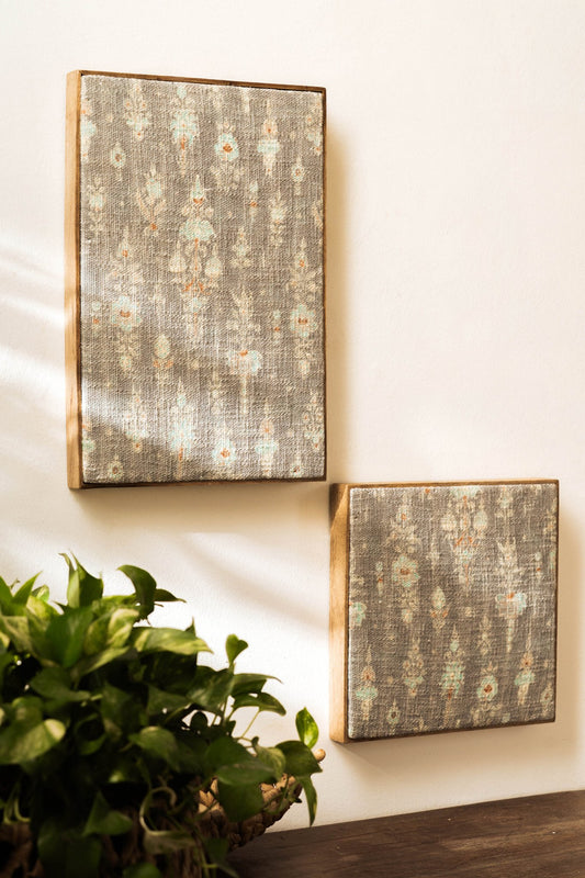 Threaded Treasures Wood and Fabric Wall Decor - Set of 2 - TesuWall Decor
