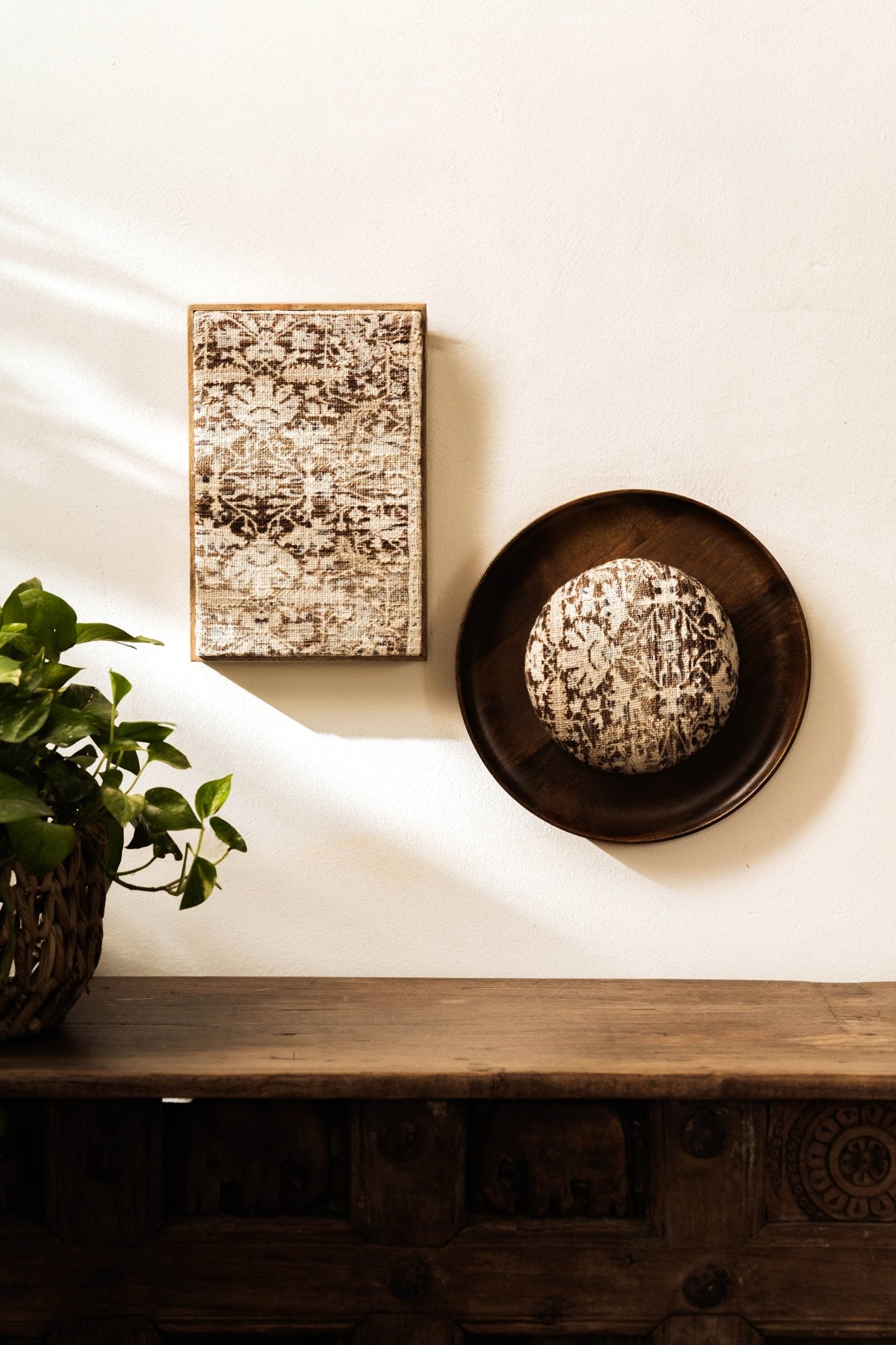 Threaded Treasures Wood and Fabric Wall Decor - Set of 2 - TesuWall Decor