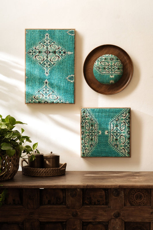 Threaded Treasures Wood and Fabric Wall Decor - Set of 3 - TesuWall Decor