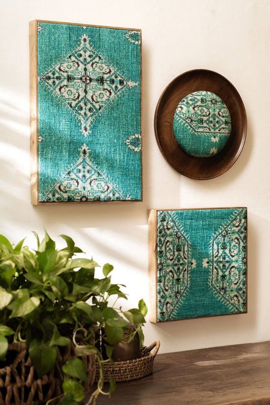 Threaded Treasures Wood and Fabric Wall Decor - Set of 3 - TesuWall Decor