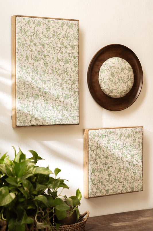 Threaded Treasures Wood and Fabric Wall Decor - Set of 3 - TesuWall Decor