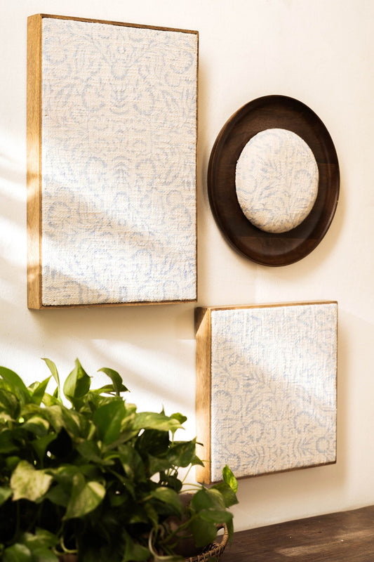 Threaded Treasures Wood and Fabric Wall Decor - Set of 3 - TesuWall Decor