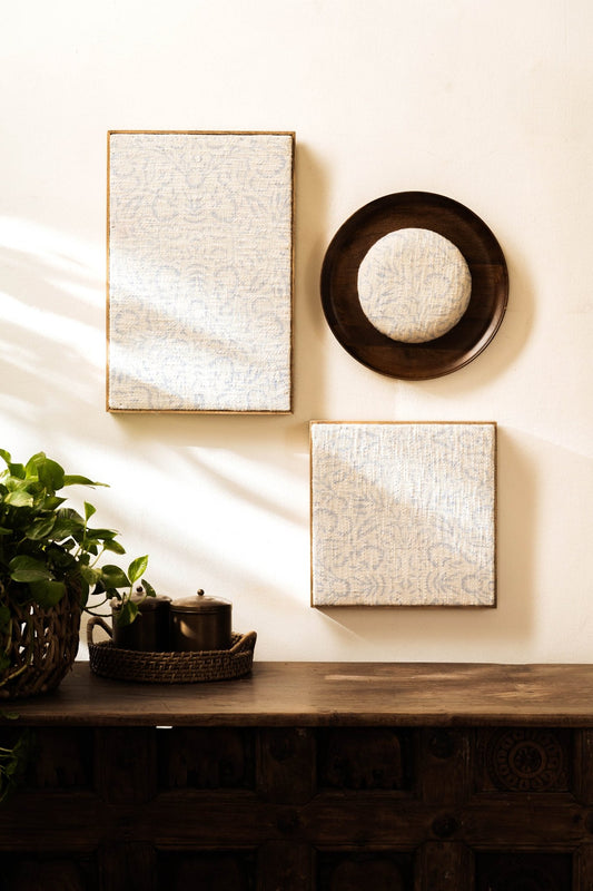 Threaded Treasures Wood and Fabric Wall Decor - Set of 3 - TesuWall Decor