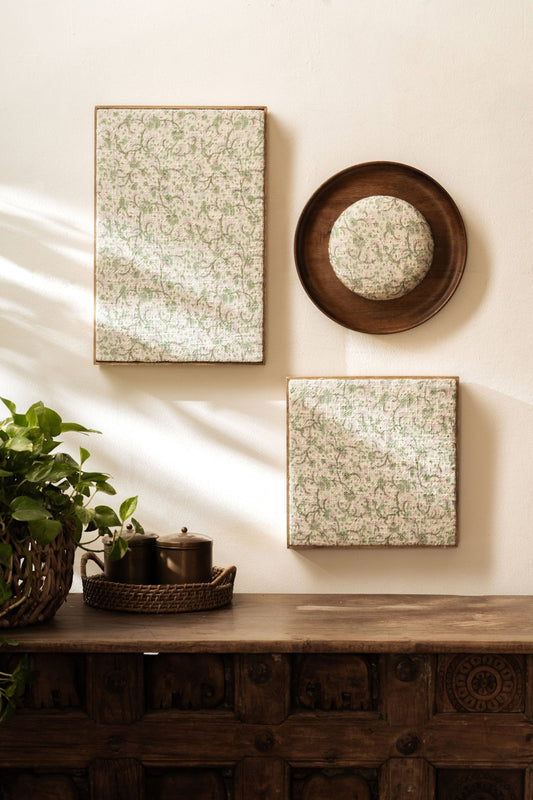 Threaded Treasures Wood and Fabric Wall Decor - Set of 3 - TesuWall Decor