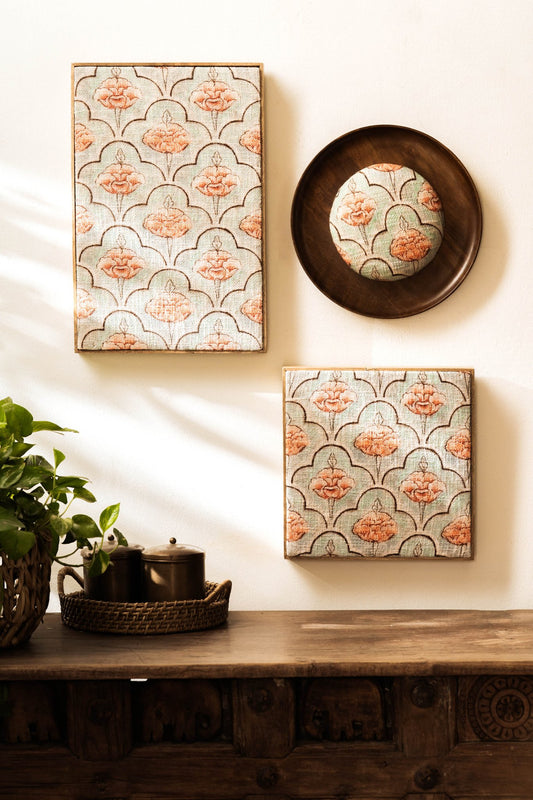 Threaded Treasures Wood and Fabric Wall Decor - Set of 3 - TesuWall Decor
