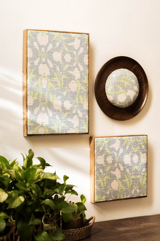 Threaded Treasures Wood and Fabric Wall Decor - Set of 3 - TesuWall Decor