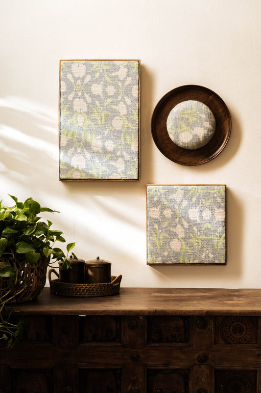 Threaded Treasures Wood and Fabric Wall Decor - Set of 3 - TesuWall Decor