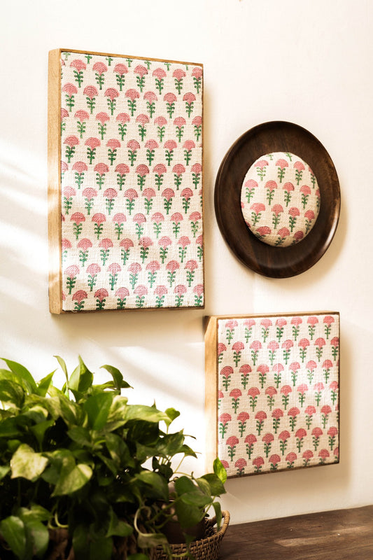 Threaded Treasures Wood and Fabric Wall Decor - Set of 3 - TesuWall Decor