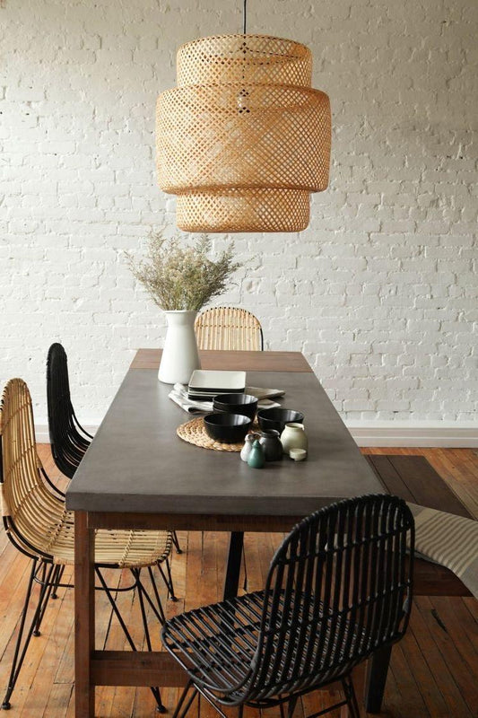 Three Phase Pendant Bamboo Lampshade - TesuLampshade