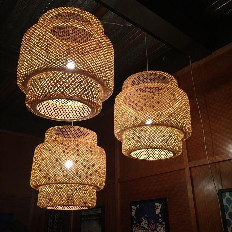 Three Phase Pendant Bamboo Lampshade - TesuLampshade