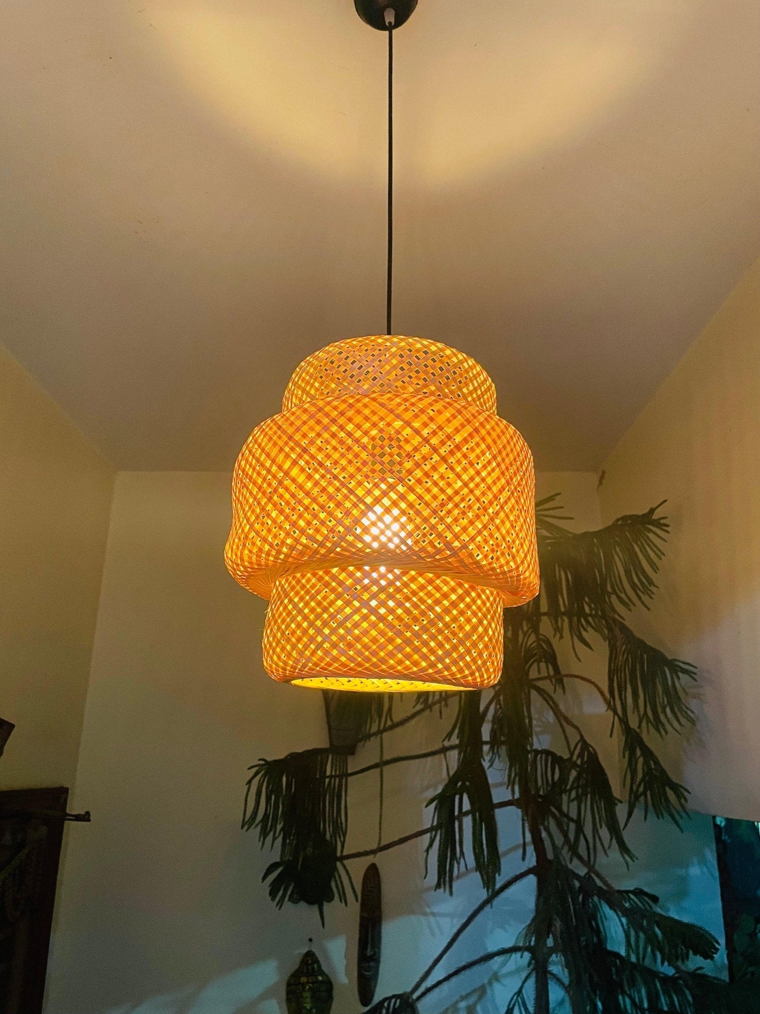 Three Phase Pendant Bamboo Lampshade - TesuLampshade