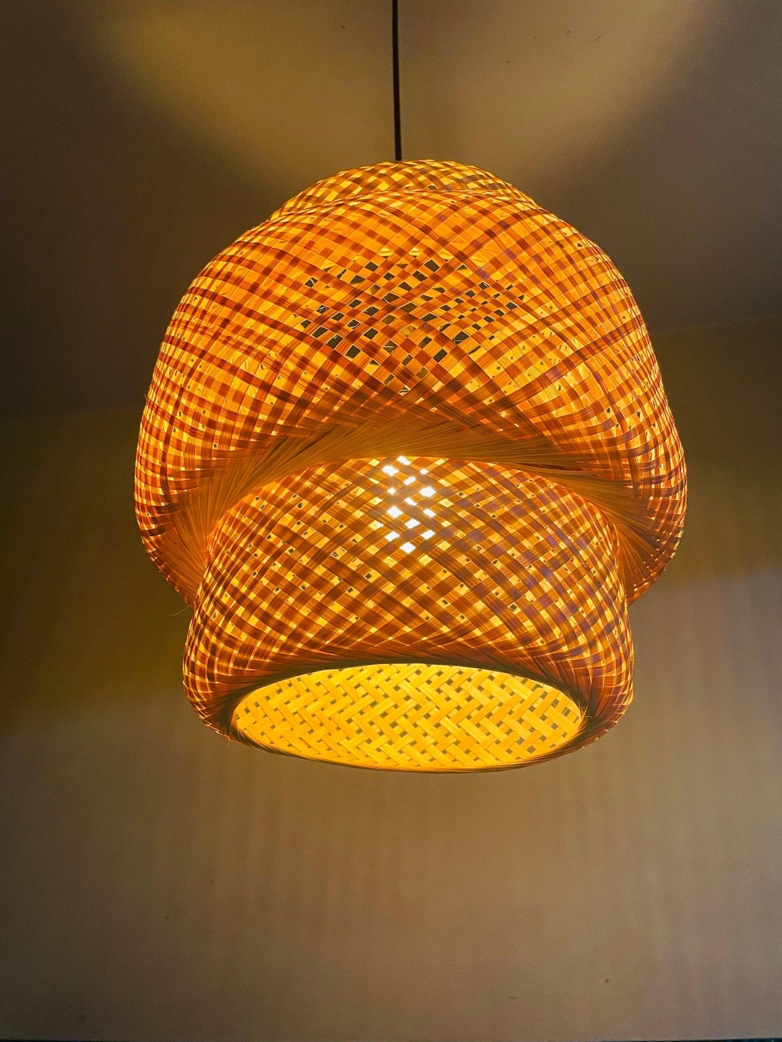 Three Phase Pendant Bamboo Lampshade - TesuLampshade
