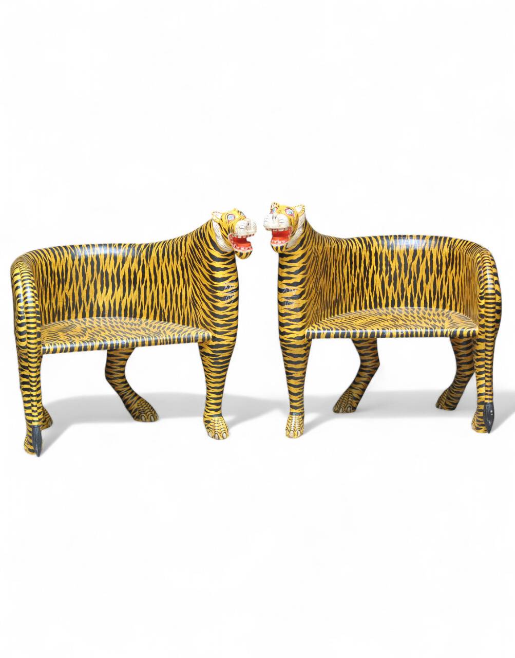 Tiger Head Carved Armchair ( Set of 2 ) - TesuChairs & Seating