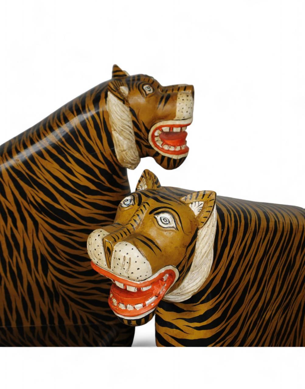 Tiger Head Carved Armchair ( Set of 2 ) - TesuChairs & Seating