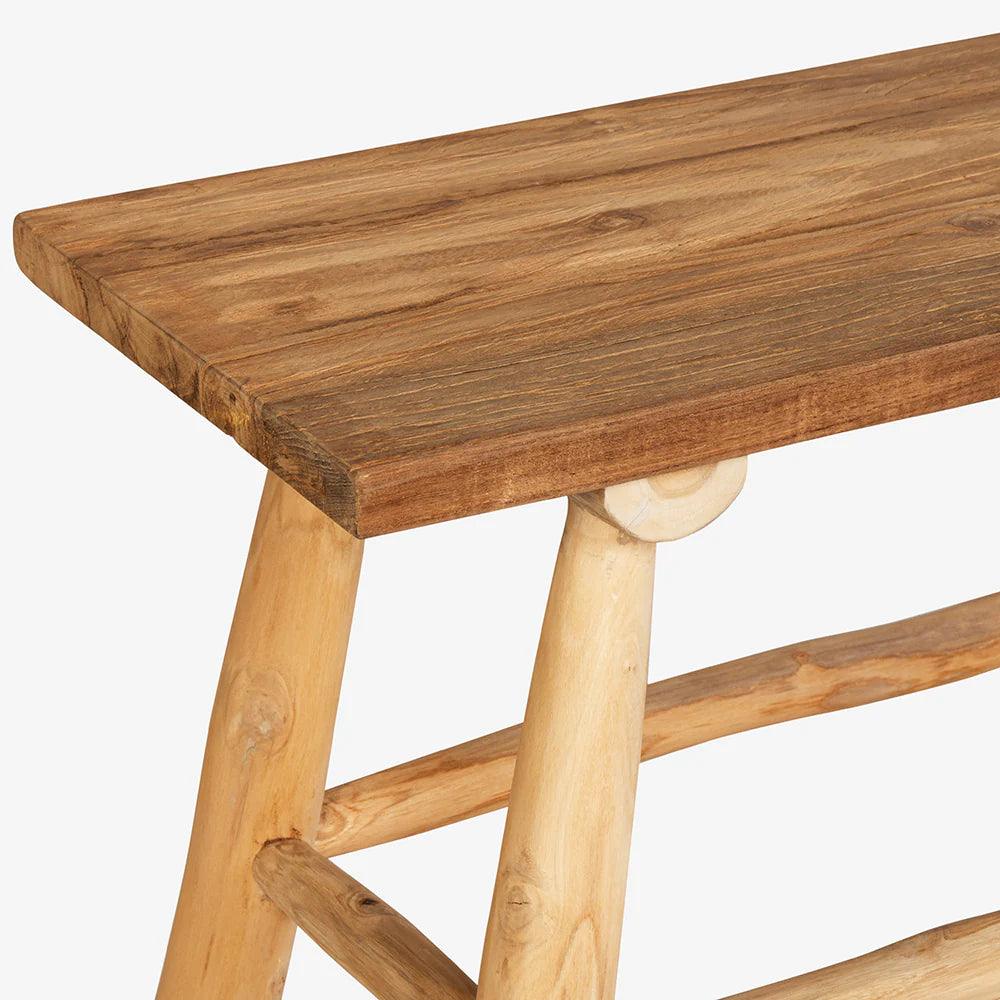 Wooden bench with a white background