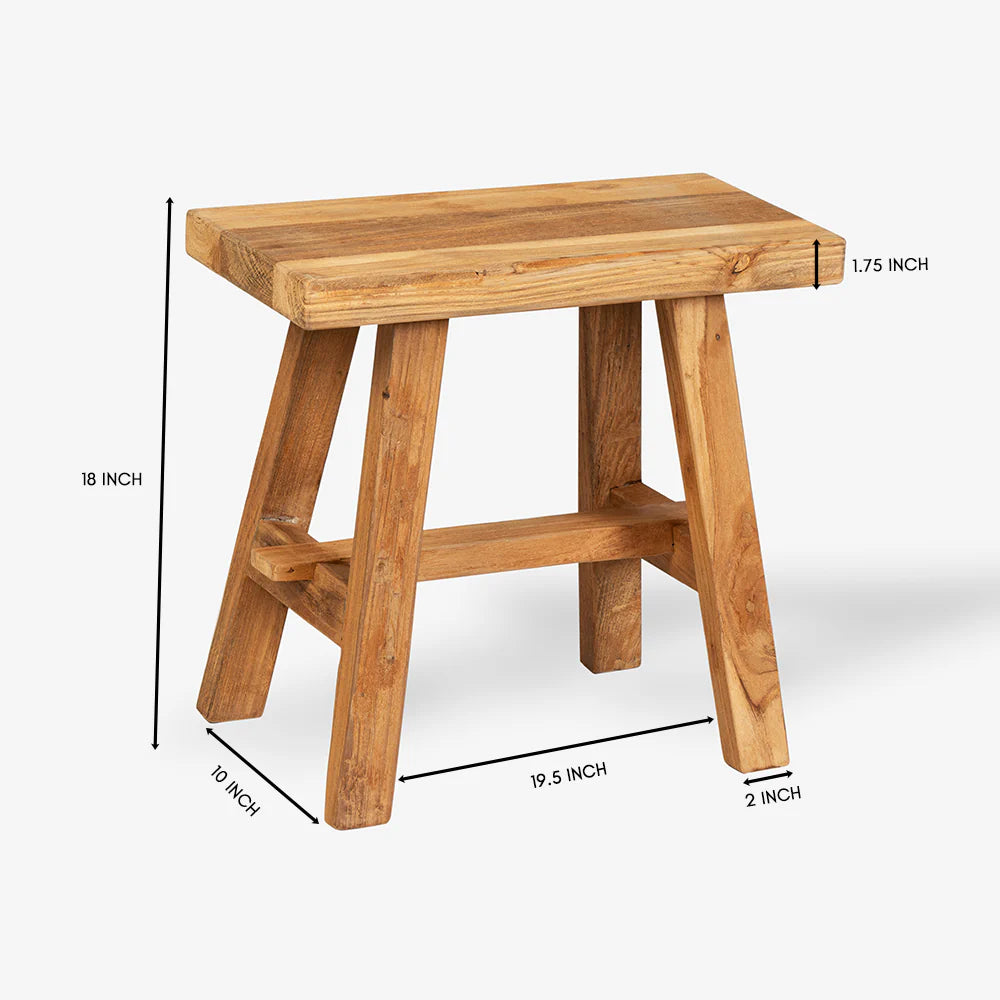 The Timber Rectangle Stool is a versatile and stylish piece of furniture that can serve both functional and decorative purposes in a variety of home settings. 