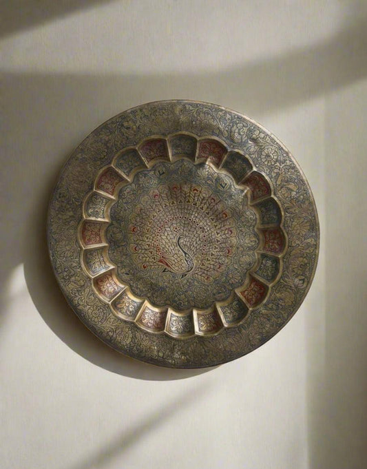 Timeless Peacock Brass Plate - TesuWall Decor