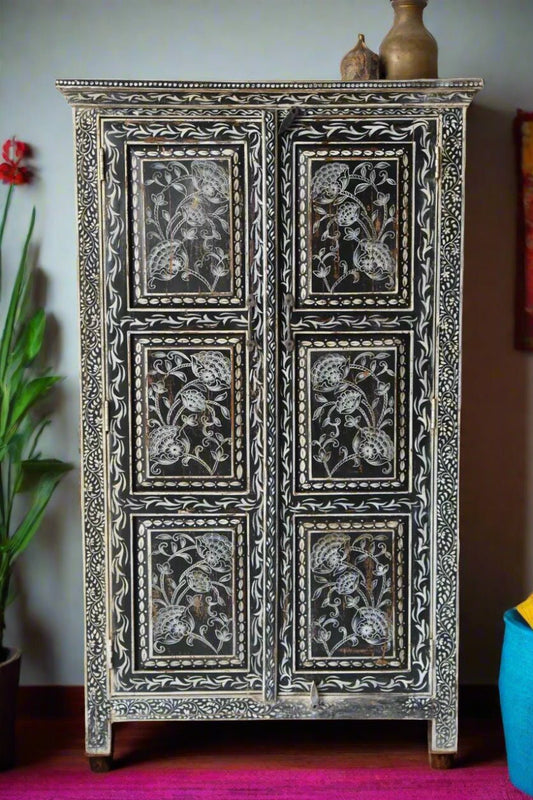 Traditional Black Painted Wooden Storage Cabinet - TesuCabinets & Storage