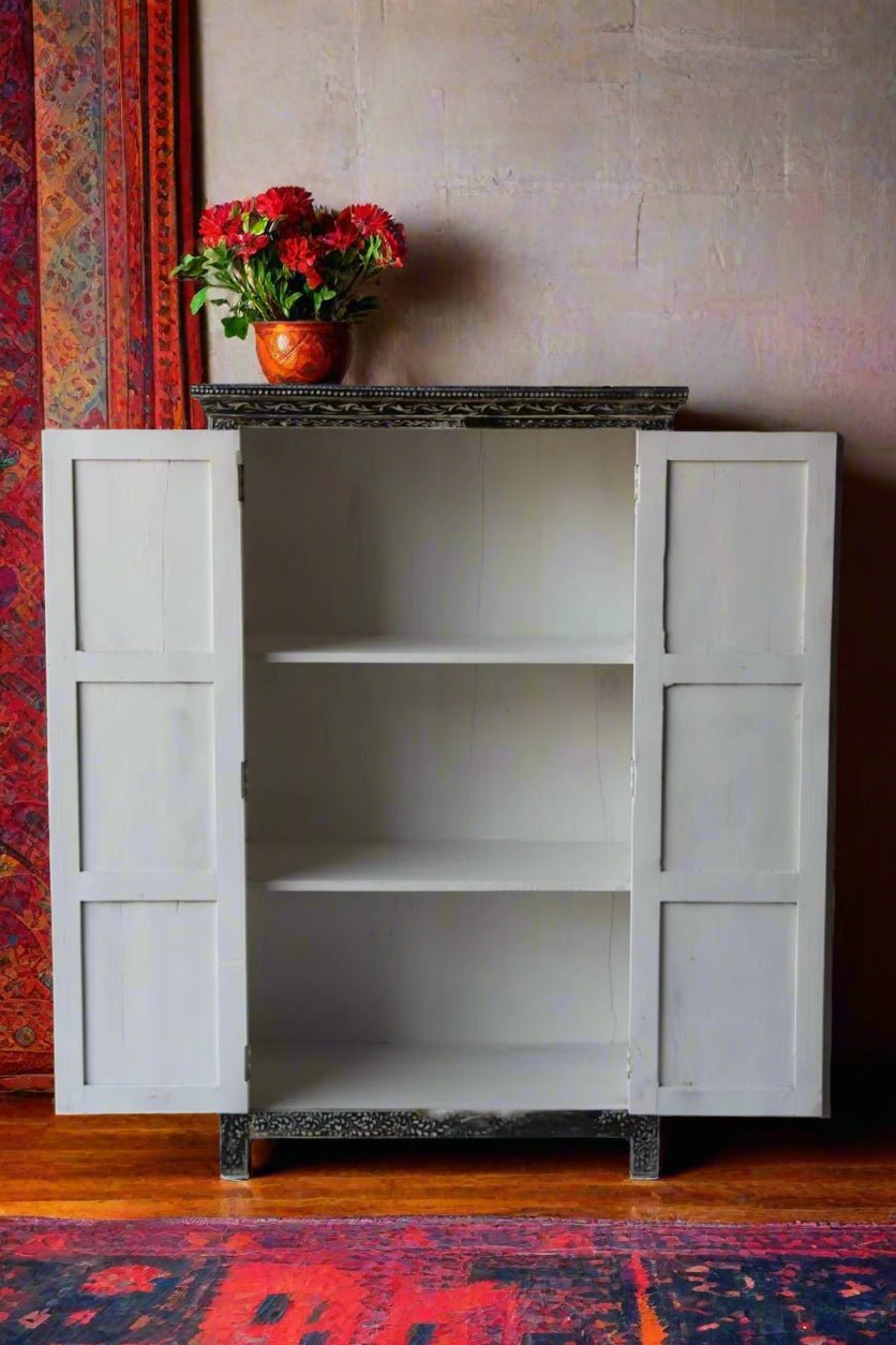 Traditional Black Painted Wooden Storage Cabinet - TesuCabinets & Storage