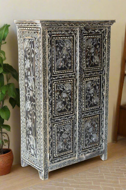 Traditional Black Painted Wooden Storage Cabinet - TesuCabinets & Storage