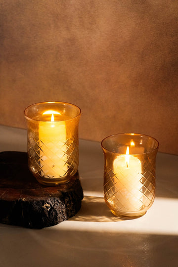 Traditional Glass Candle Holder - Set of 2 - TesuCandles & Candle Holders