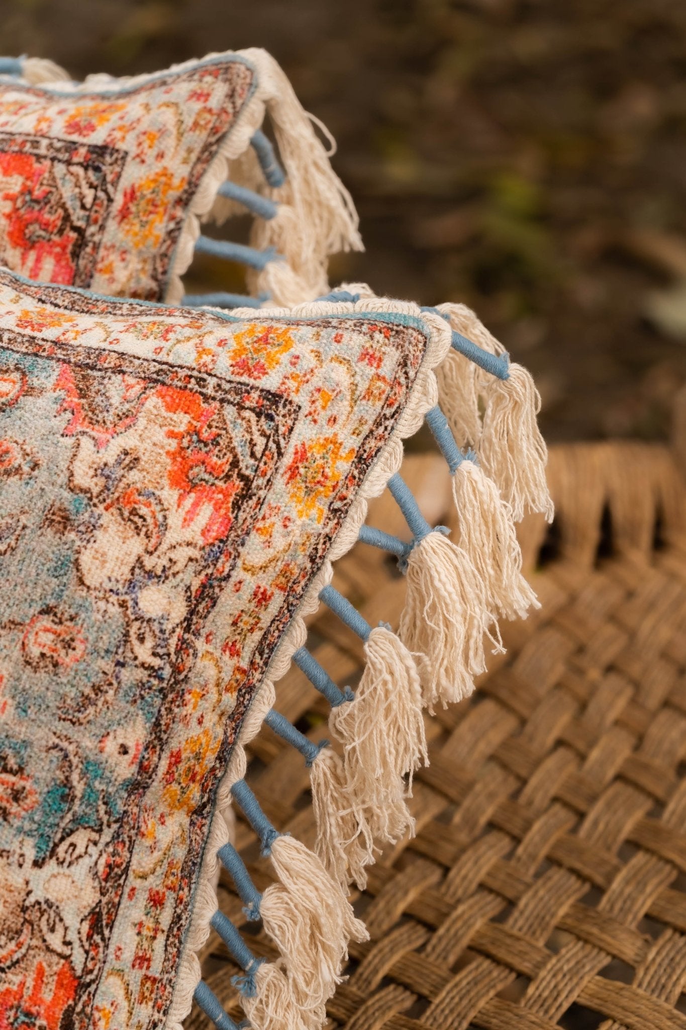 Turkish Feels Fringes Cushion Cover - Set of 2 - TesuCushion Covers
