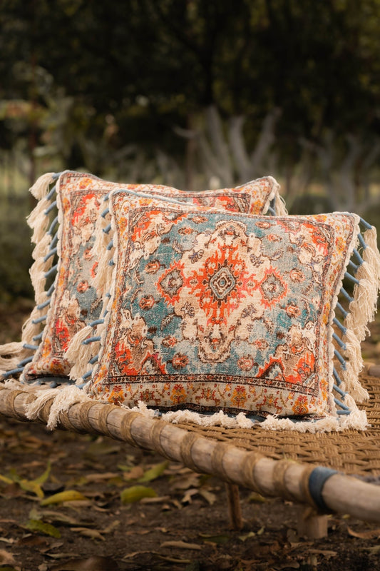 Turkish Feels Fringes Cushion Cover - Set of 2 - TesuCushion Covers