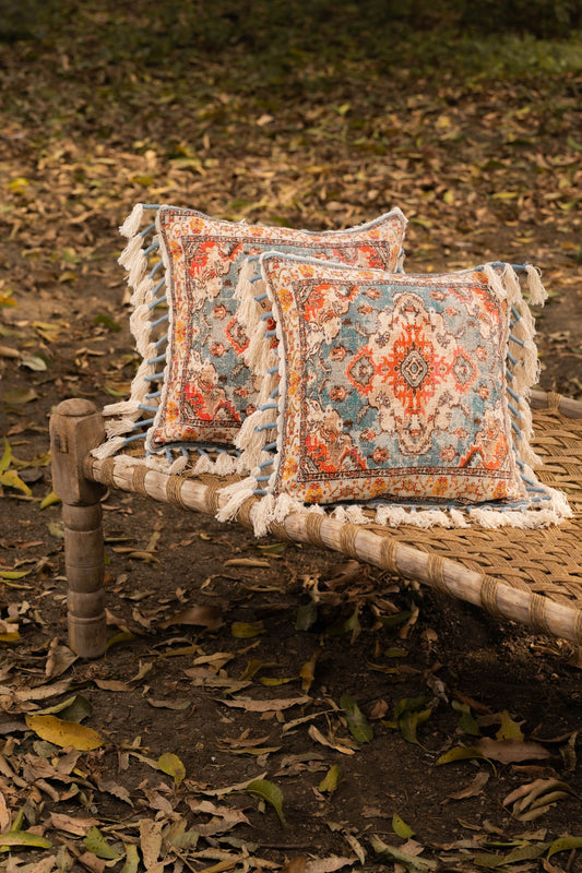 Turkish Feels Fringes Cushion Cover - Set of 2 - TesuCushion Covers