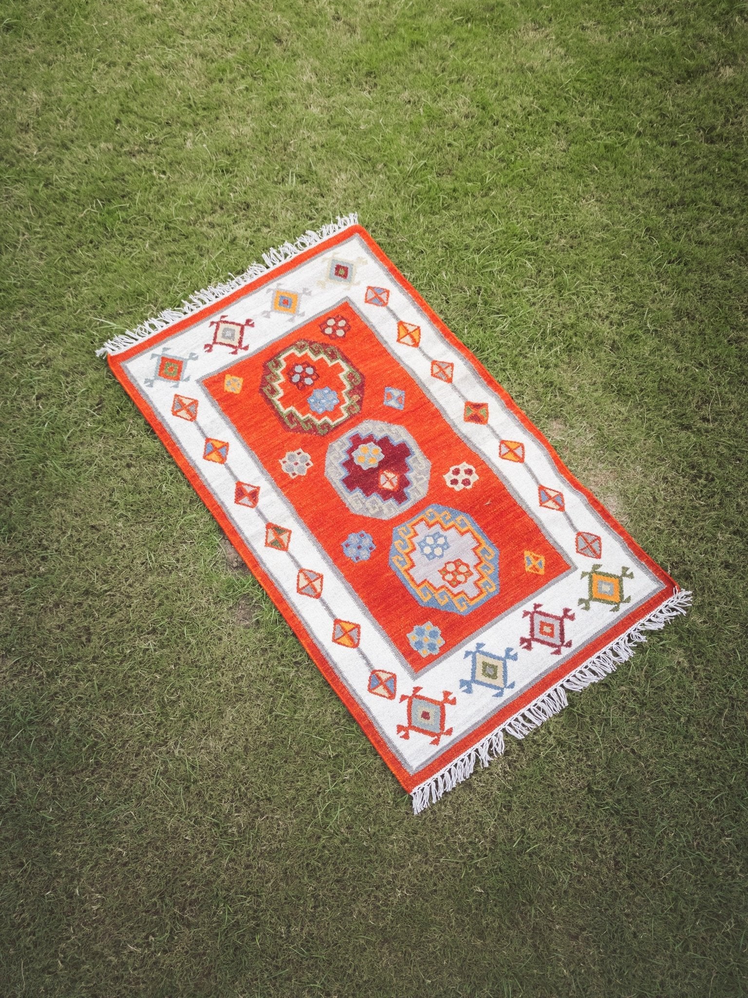 Traditional Persian-inspired rug showing intricate tribal motifs and craftsmanship
