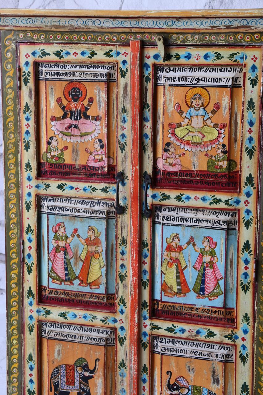 Vibrant Veda Hand - Painted Wooden Storage Cabinet - TesuCabinets & Storage