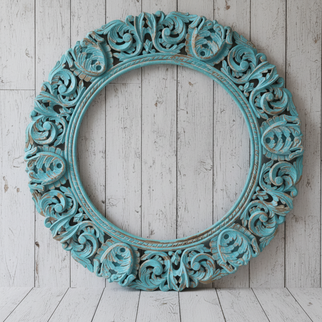 Vintage Carved Turquoise Frame