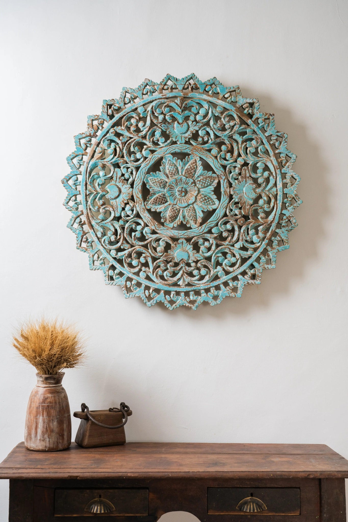 Vintage Carved Turquoise Wall Decor - TesuWall Decor