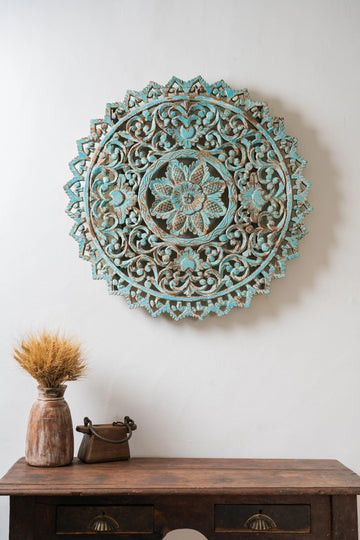 Vintage Carved Turquoise Wall Decor - TesuWall Decor
