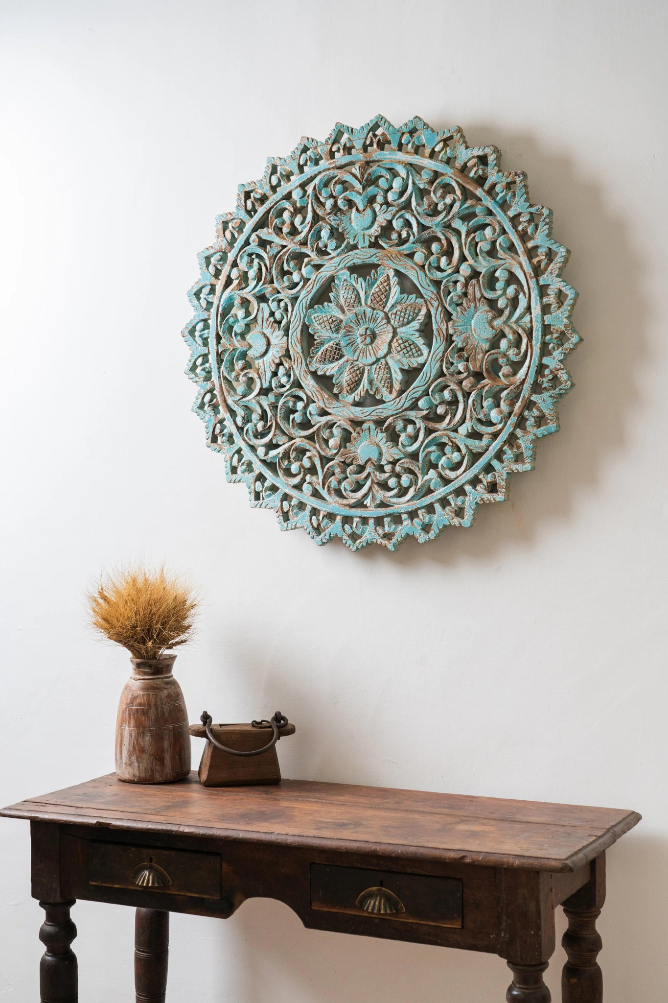 Vintage Carved Turquoise Wall Decor - TesuWall Decor
