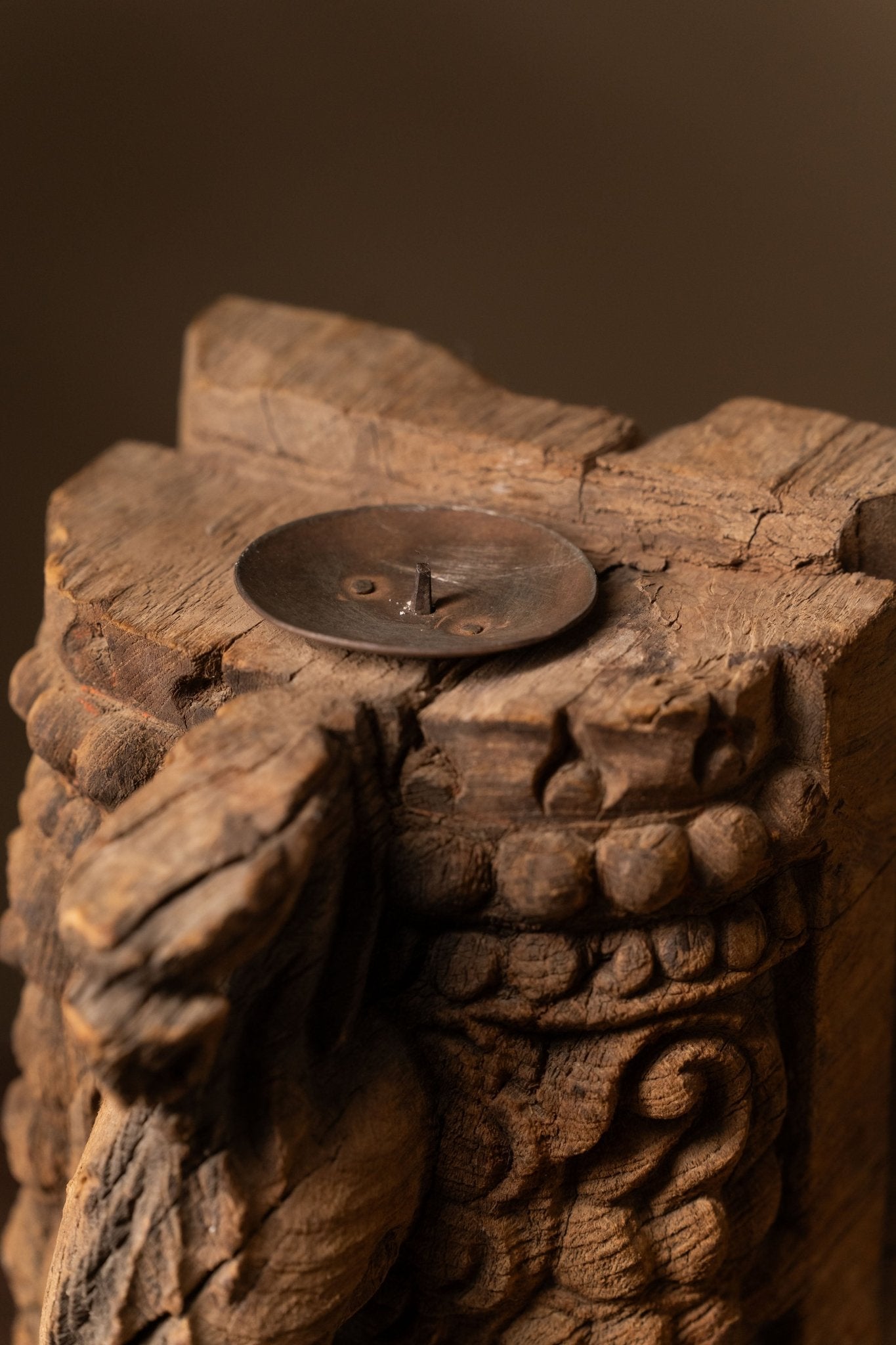 Vintage Carved Wooden Candle Holder - Design 1 - TesuCandles & Candle Holders