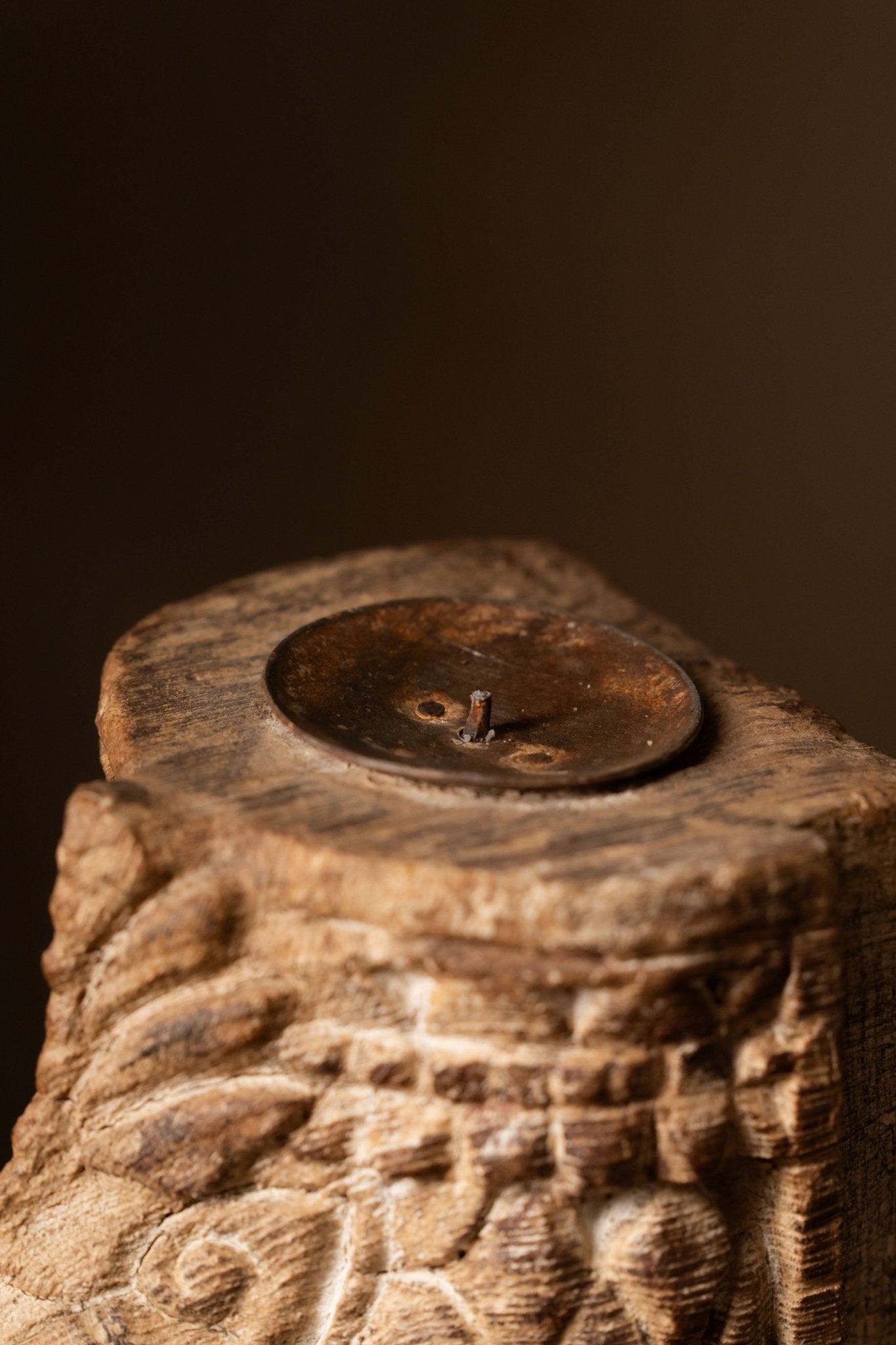 Vintage Carved Wooden Candle Holder - Design 2 - TesuCandles & Candle Holders