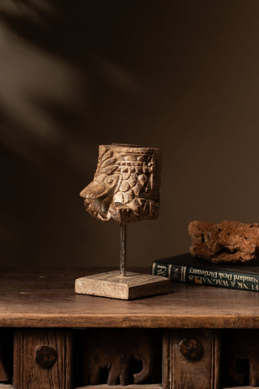 Vintage Carved Wooden Candle Holder - Design 2 - TesuCandles & Candle Holders