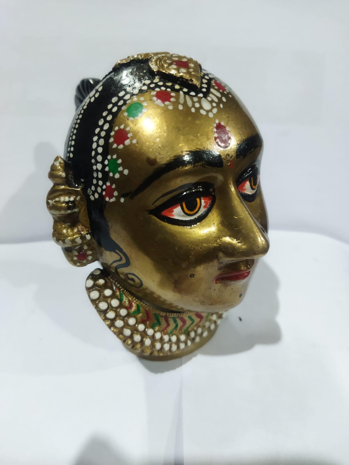 Vintage Gauri Head - TesuBrass Sculptures