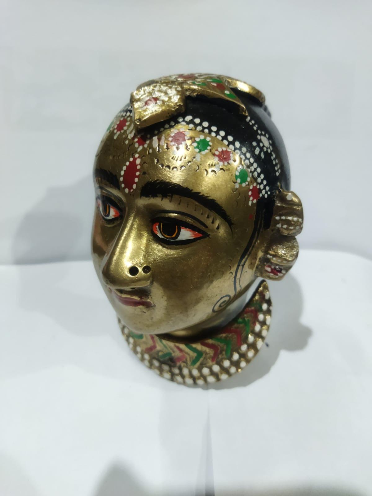 Vintage Gauri Head - TesuBrass Sculptures