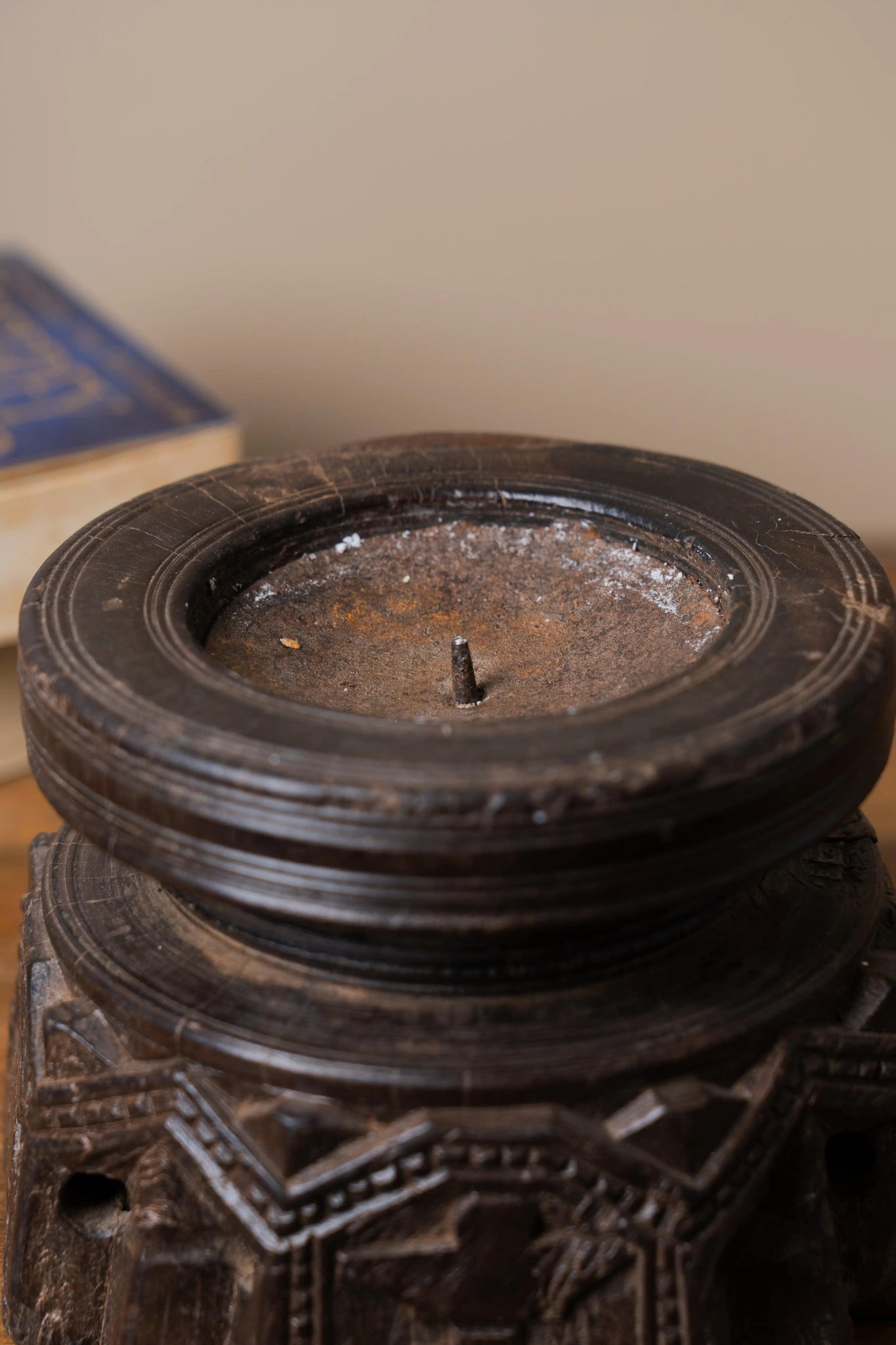 Vintage Handcarved Wooden Candle Holder - TesuCandles & Candle Holders