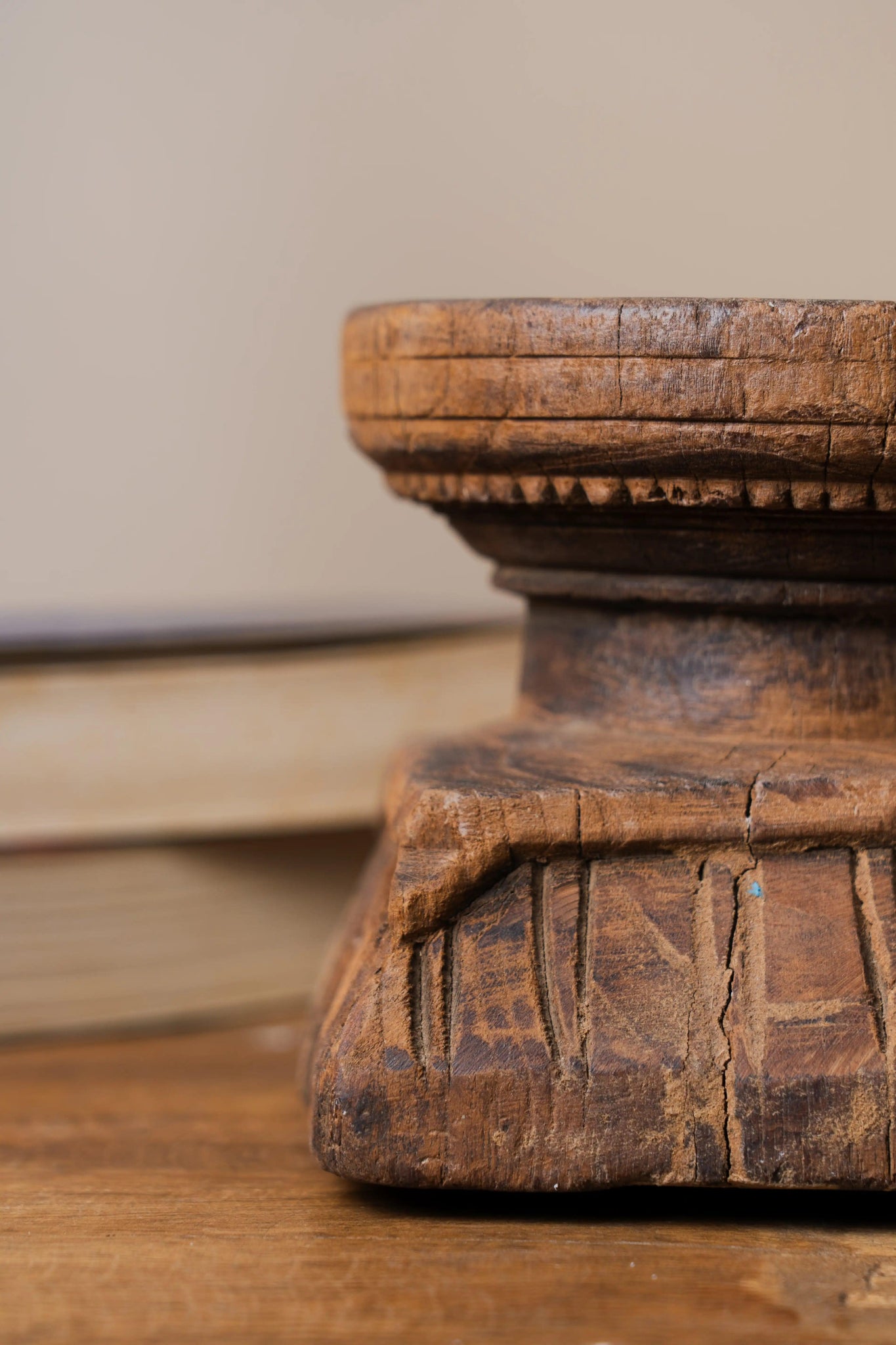 Vintage Handcarved Wooden Candle stand - TesuCandles & Candle Holders