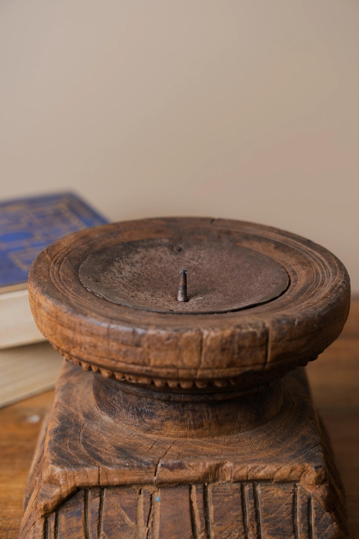 Vintage Handcarved Wooden Candle stand - TesuCandles & Candle Holders