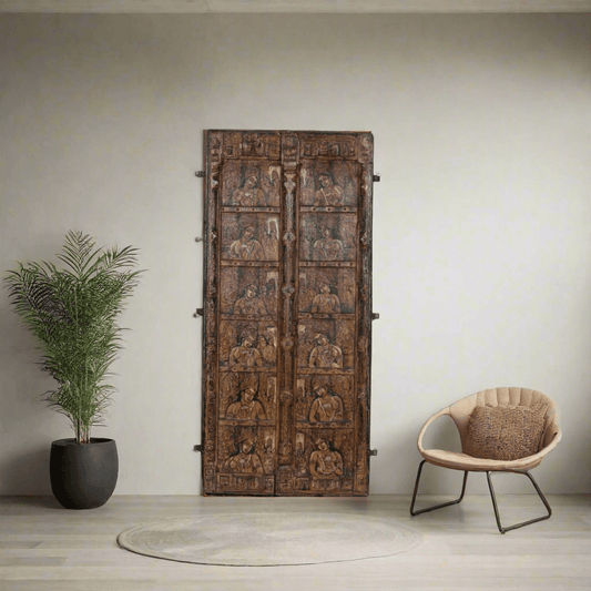 Vintage Handpainted Panel Door - TesuWall Decor