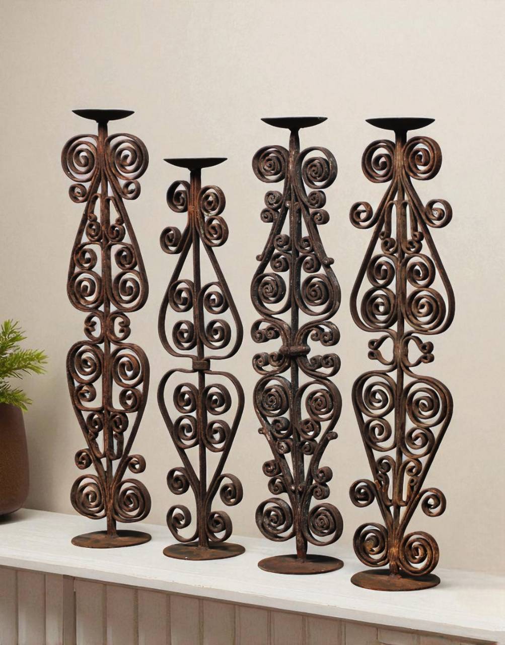 Vintage Iron Candle Holder - Multi - Tiered Decorative Stand - TesuCandles & Candle Holders