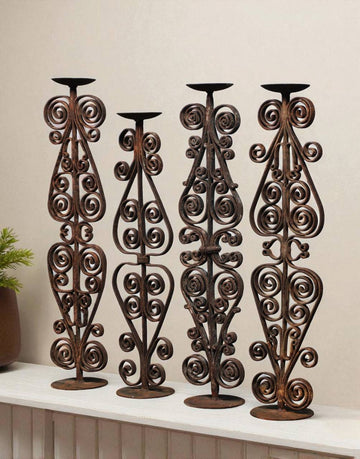 Vintage Iron Candle Holder - Multi - Tiered Decorative Stand - TesuCandles & Candle Holders