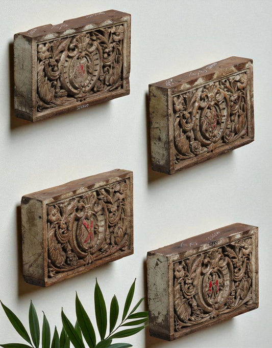 Vintage Teak Wood Wall Accent - Handcrafted Wooden Panel for Home Decor - TesuWall Decor