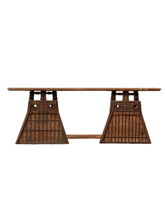 Vintage Wooden Cart Console Table - Handcrafted Reclaimed Wood Furniture - TesuConsole Table